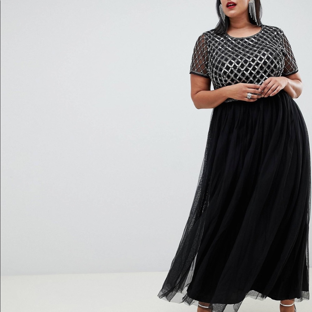 Lovedrobe Luxe Embellished Body Maxi Dress for Wedding or Formal